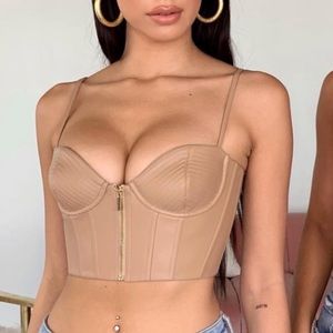 OH POLLY faux leather bustier